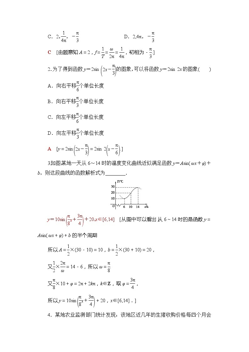 2021版新高考数学（文科）一轮复习教师用书：第4章第5节　函数y＝Asin（ωx＋φ）的图象及三角函数模型的简单应用03