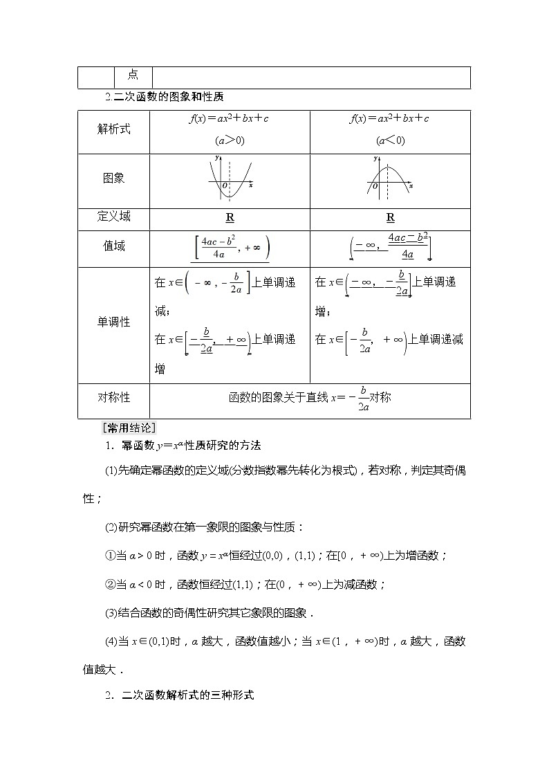 2021版江苏高考数学一轮复习讲义：第2章第5节　幂函数与二次函数第2页