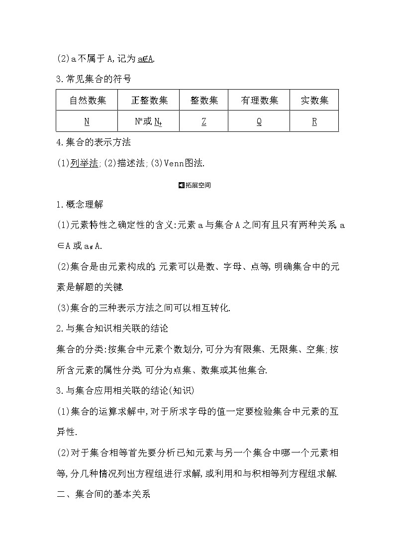 2021版高考数学导与练一轮复习（浙江版）知识梳理：第一章第一节　集　合02