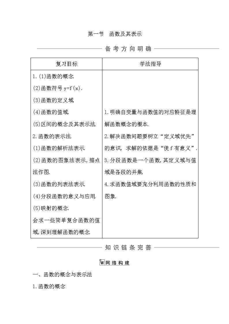 2021版高考数学导与练一轮复习（浙江版）知识梳理：第二章第一节　函数及其表示01