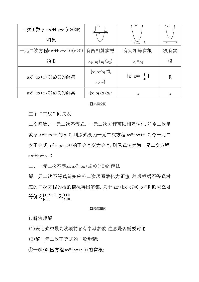 2021版高考数学导与练一轮复习（浙江版）知识梳理：第四章第三节　二次函数与不等式02