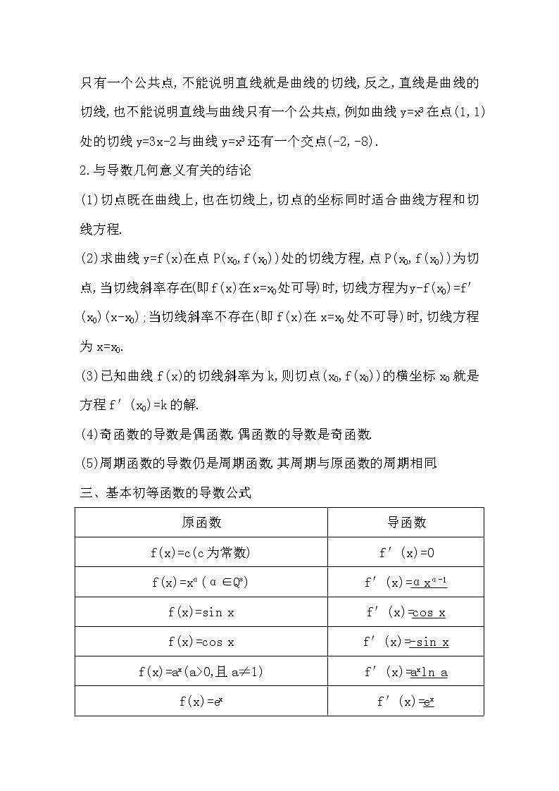 2021版高考数学导与练一轮复习（浙江版）知识梳理：第十四章第一节　导数的概念及其几何意义第3页