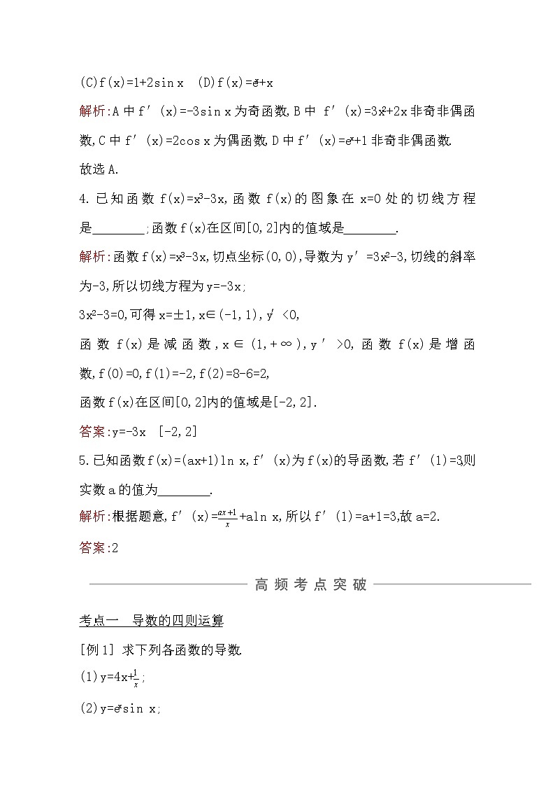 2021版高考数学导与练一轮复习（浙江版）知识梳理：第十四章第二节　导数运算第3页