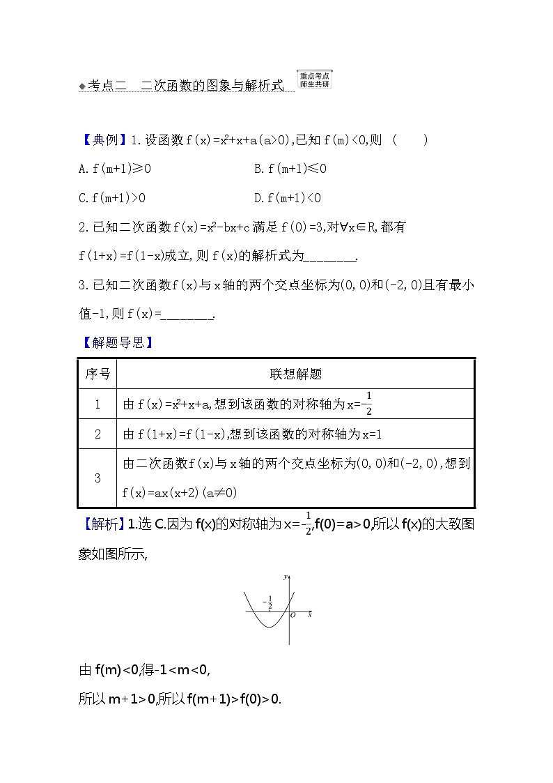 2021版高考文科数学人教A版一轮复习核心考点·精准研析2.6幂函数与二次函数 学案03