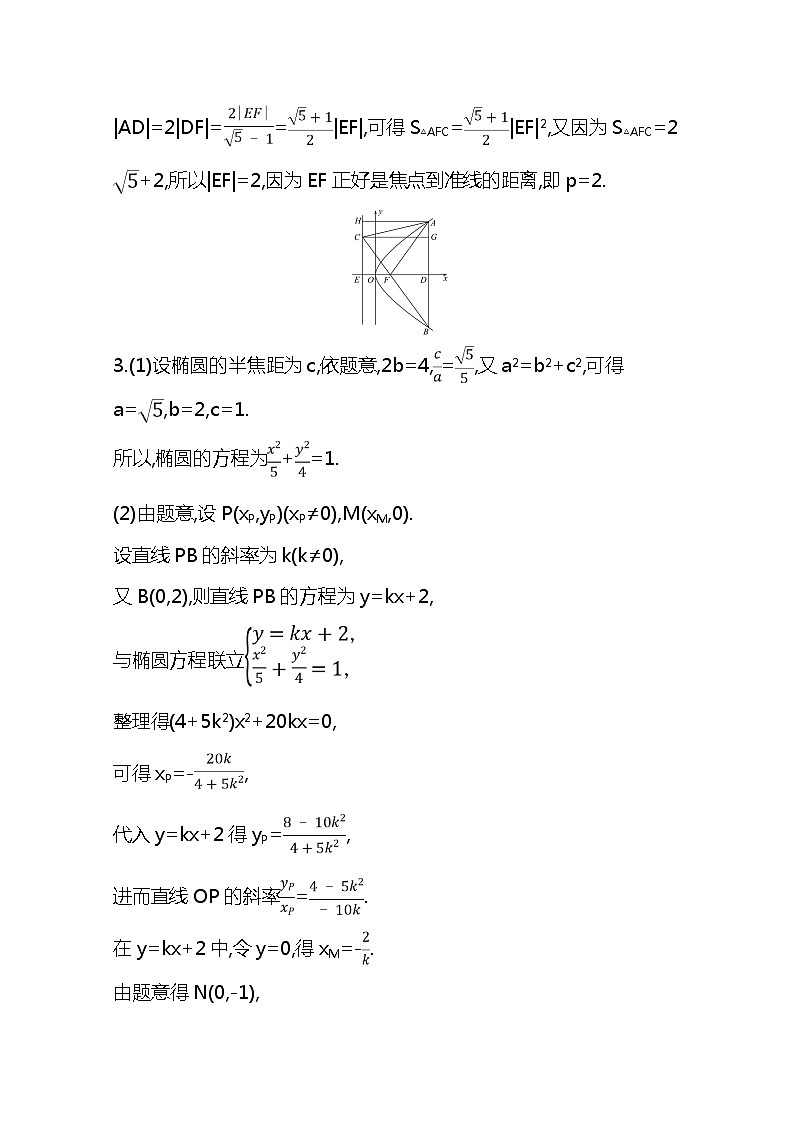 2021版高考文科数学人教A版一轮复习核心考点·精准研析10.8.2　圆锥曲线中求值与证明问题03