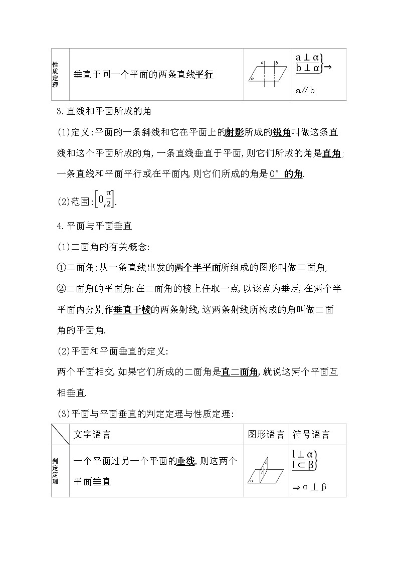 2021版高考理科数学人教通用版大一轮复习基础自查学案：7.5　直线、平面垂直的判定及其性质02
