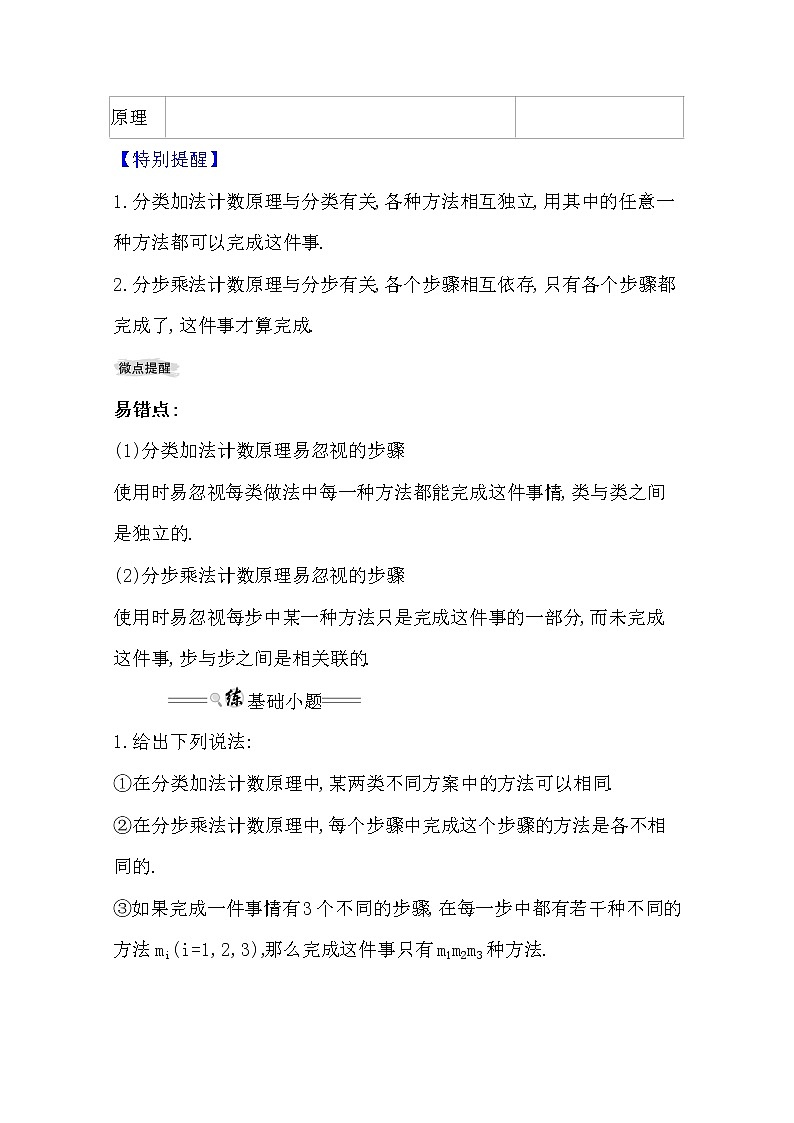2021版高考理科数学人教通用版大一轮复习基础自查学案：10.1　分类加法计数原理与分步乘法计数原理02
