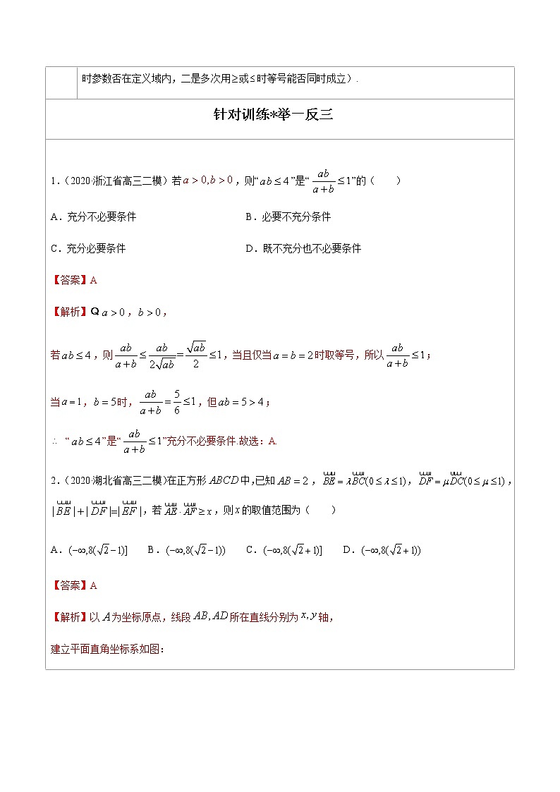 模板八：利用基本不等式求最值 试卷02