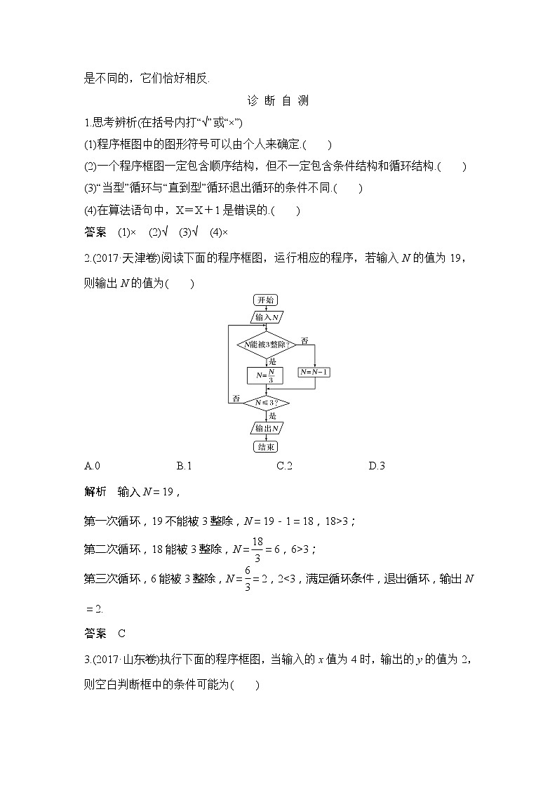 2019版高考数学（文）创新大一轮人教A全国通用版讲义：第十一章推理与证明、算法、复数第3节第3页