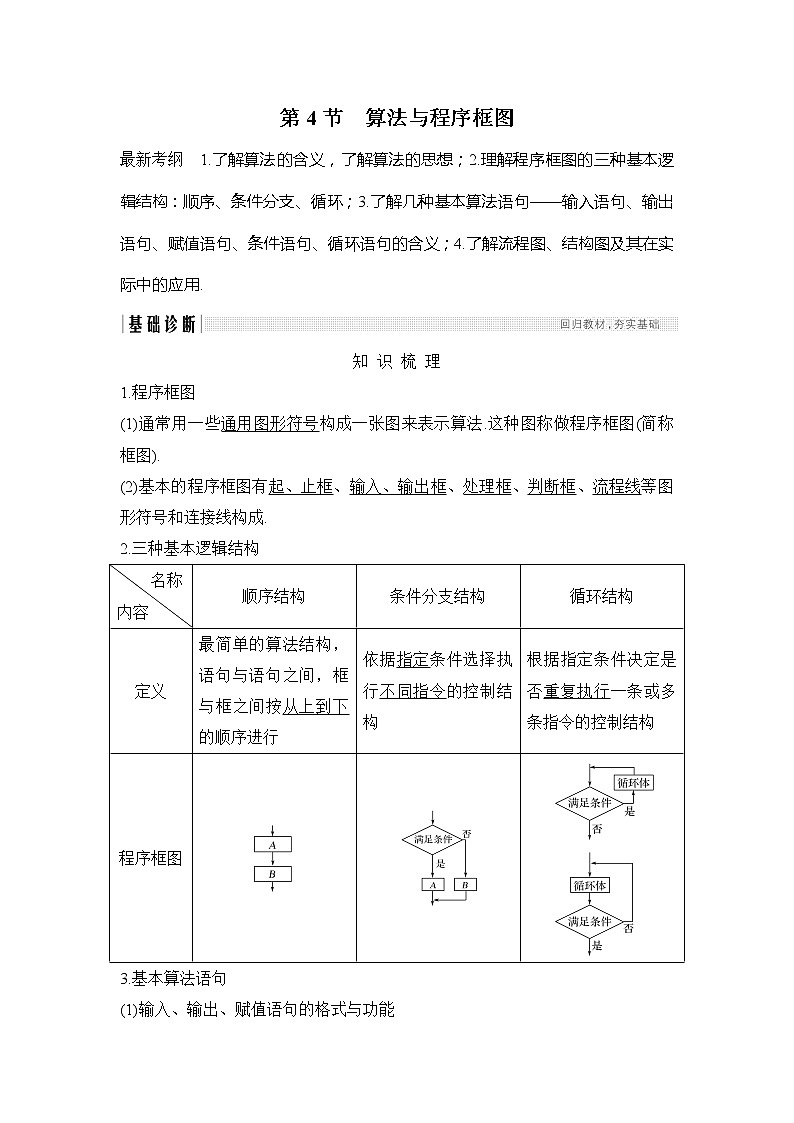 2019版高考数学（理）创新大一轮人教B全国通用版讲义：第十二章推理与证明、算法、复数第4节01