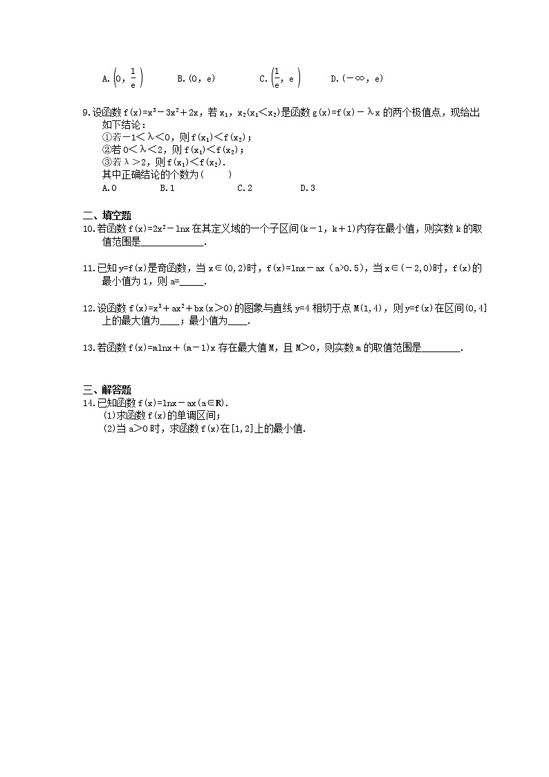 2021年高考数学一轮精选练习：15《利用导数研究函数的极值、最值》(含解析)02