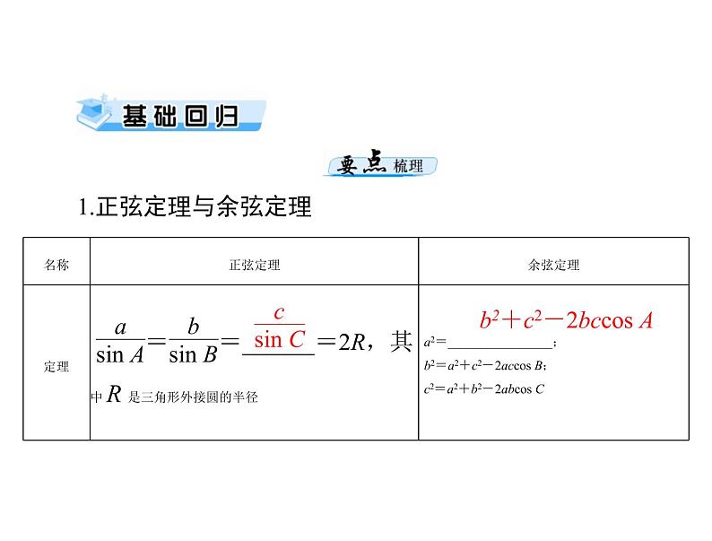 第三章 第7讲 正弦定理和余弦定理-2021届高三数学一轮高考总复习课件(共43张PPT)03