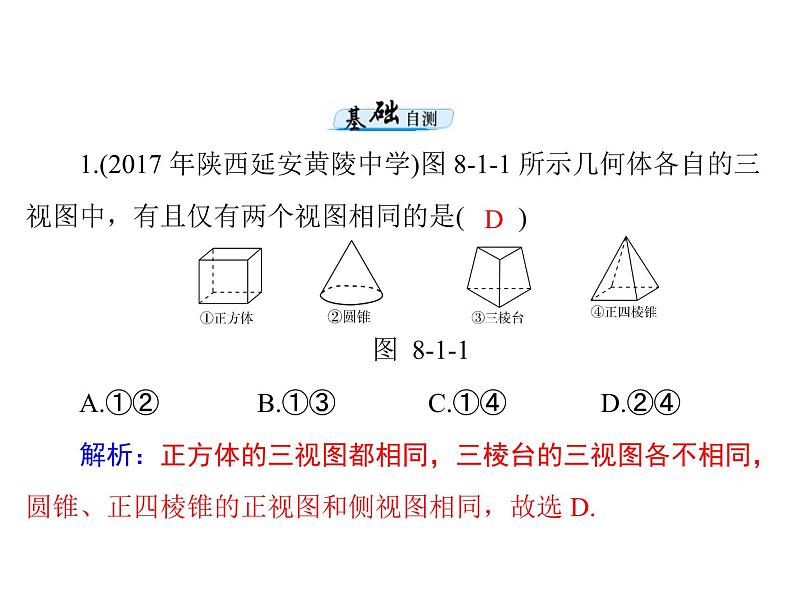 第八章 第1讲 空间几何体的三视图和直观图-2021届高三数学一轮高考总复习课件(共41张PPT)06