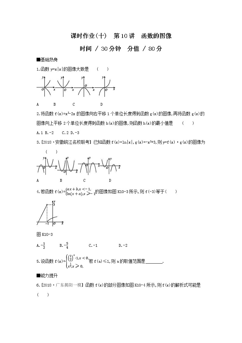 2019届高考数学二轮复习查漏补缺练习：第10讲《函数的图像》(含解析)01