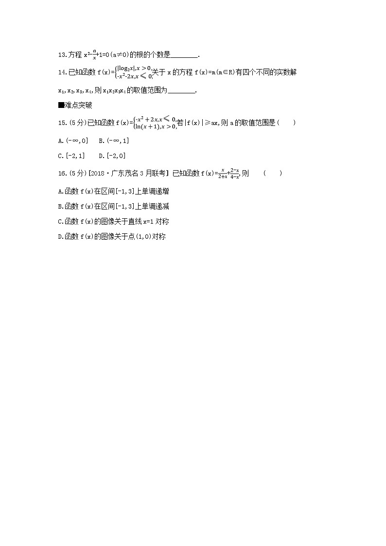 2019届高考数学二轮复习查漏补缺练习：第10讲《函数的图像》(含解析)03