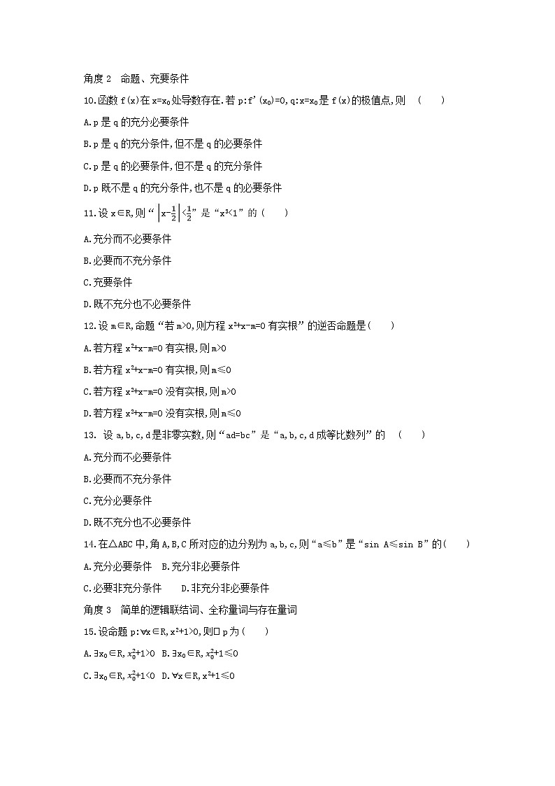 2019届高考数学二轮复习查漏补缺练习：小题必刷卷1《集合与常用逻辑用语》(含解析)第2页
