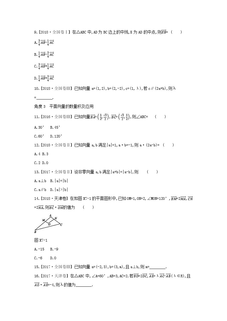 2019届高考数学二轮复习查漏补缺练习：小题必刷卷7《平面向量、数系的扩充与复数的引入》(含解析)02