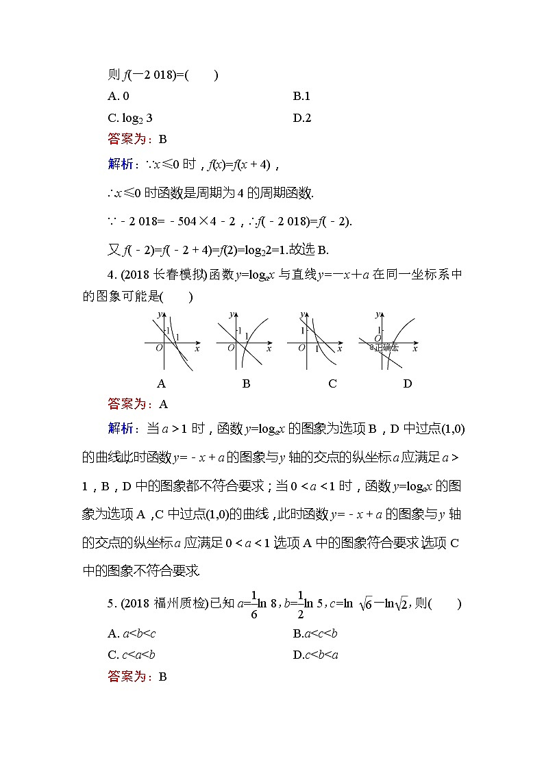 2020届高考数学一轮复习课时训练：第2章 函数的概念与基本初等函数Ⅰ 9(含解析)02