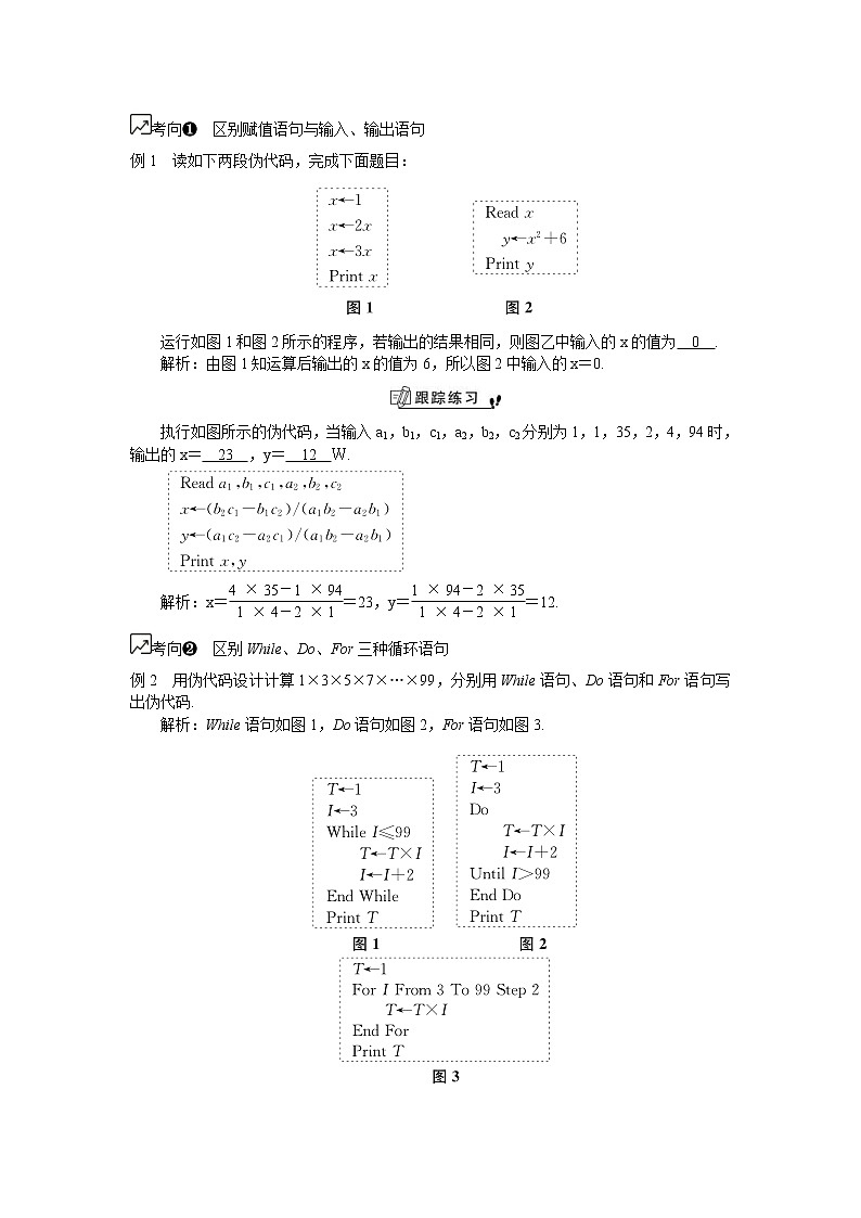 2020版江苏高考数学一轮复习学案：第75课《基本算法语句》(含解析)02