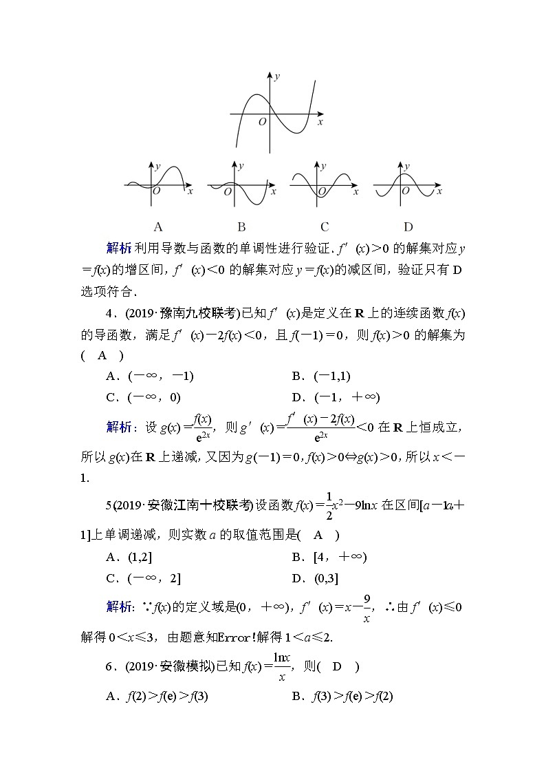 2020届高考数学一轮复习：课时作业14《利用导数研究函数的单调性》(含解析) 练习02