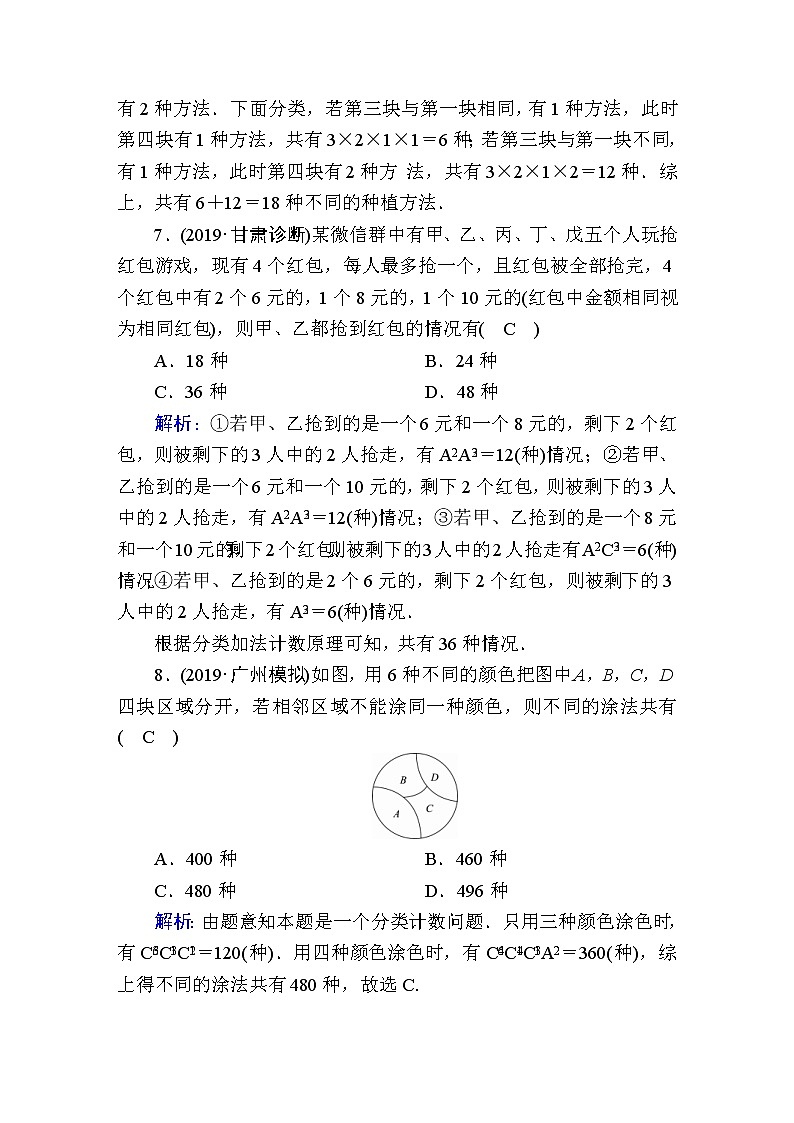 2020届高考数学一轮复习：课时作业63《分类加法计数原理与分步乘法计数原理》(含解析) 练习03