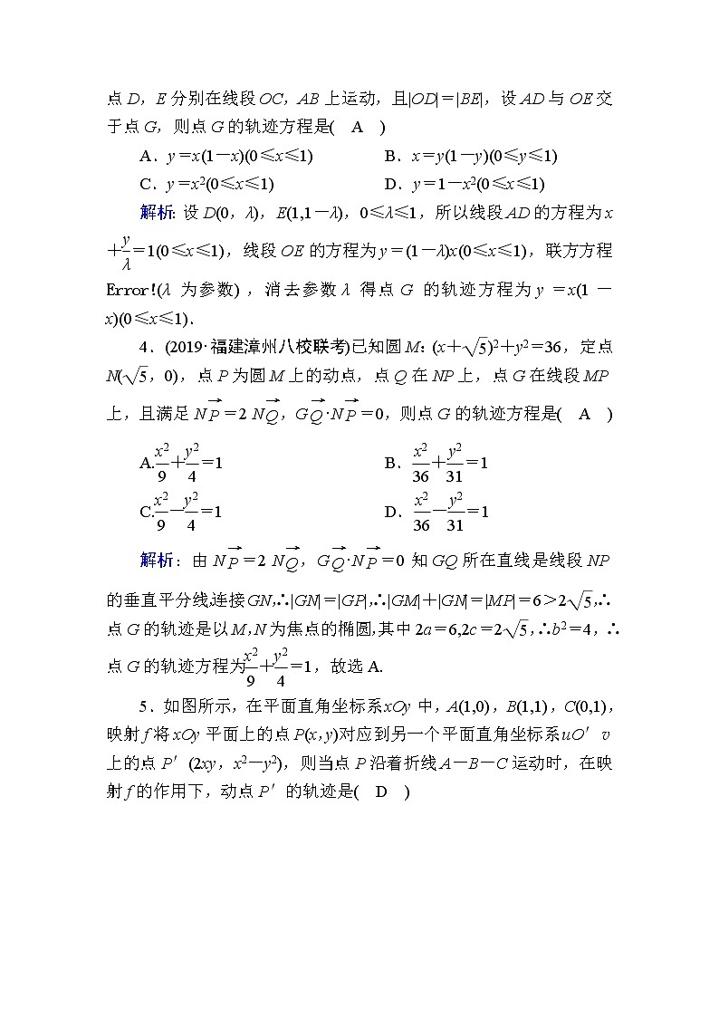 2020届高考数学一轮复习：课时作业56《曲线与方程》(含解析) 练习02
