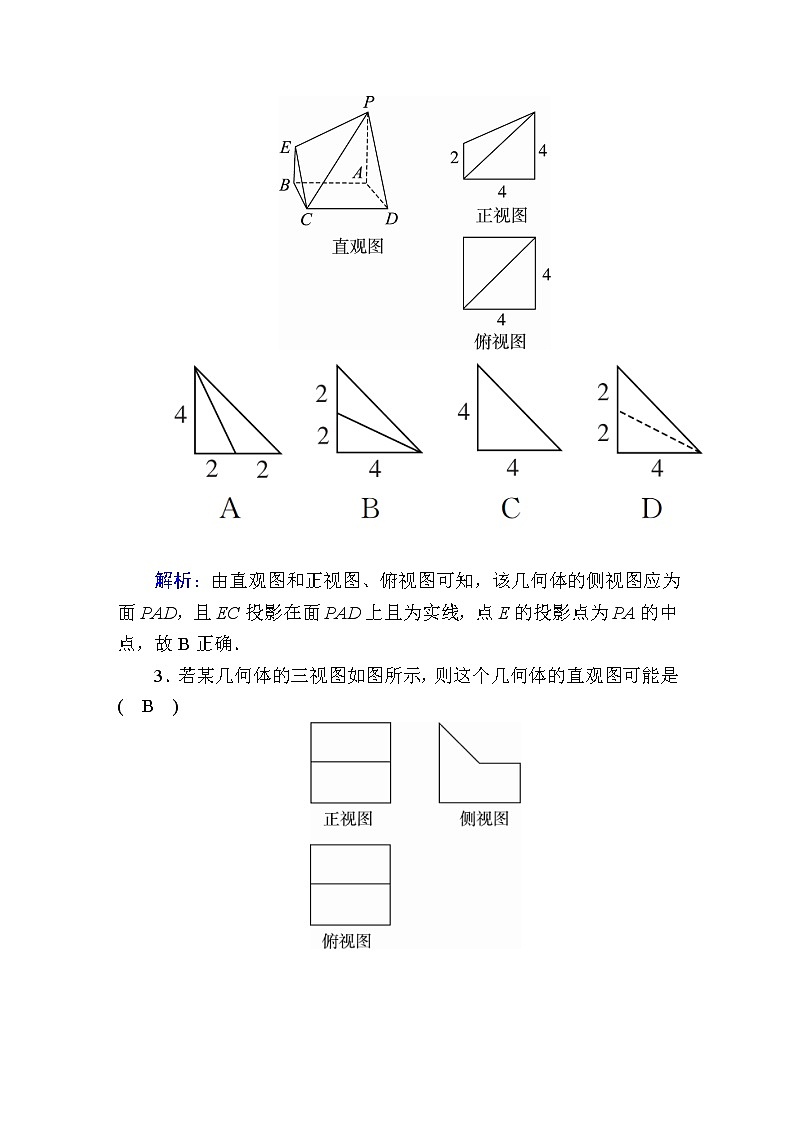 2020届高考数学一轮复习：课时作业41《空间几何体的结构特征及三视图与直观图》(含解析) 练习02