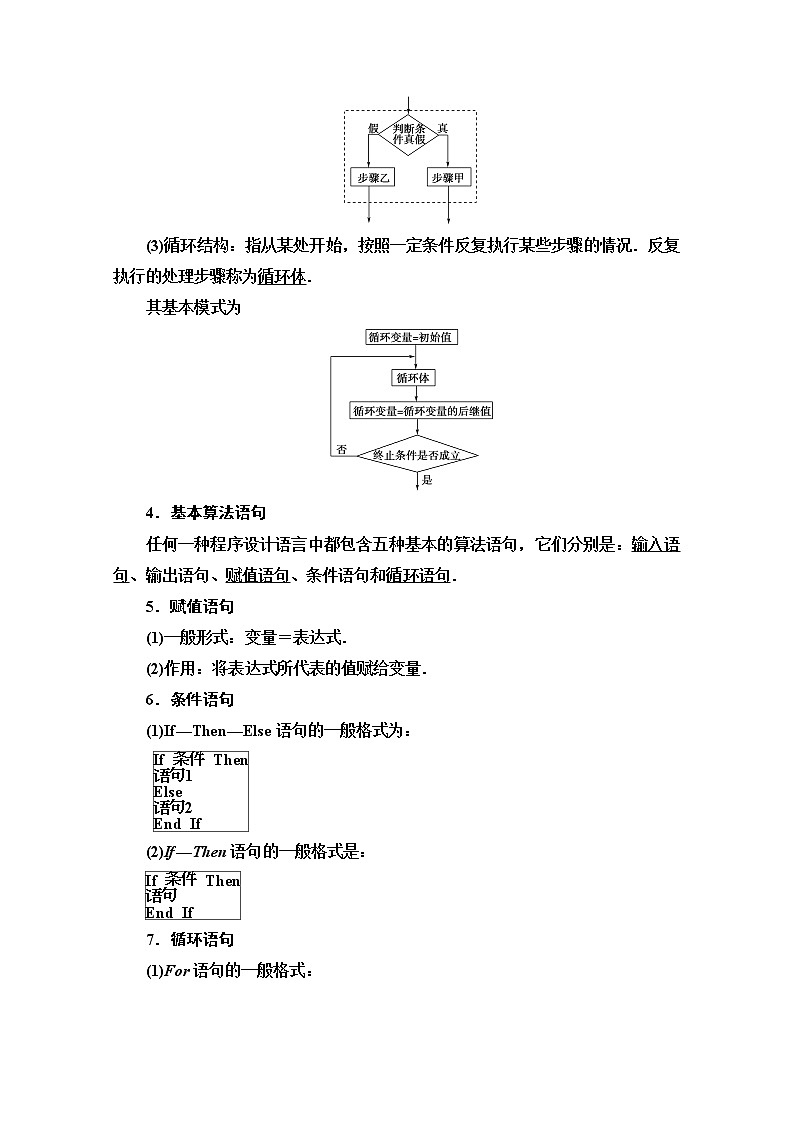 2020版新一线高考文科数学（北师大版）一轮复习教学案：第9章第1节　算法与算法框图02