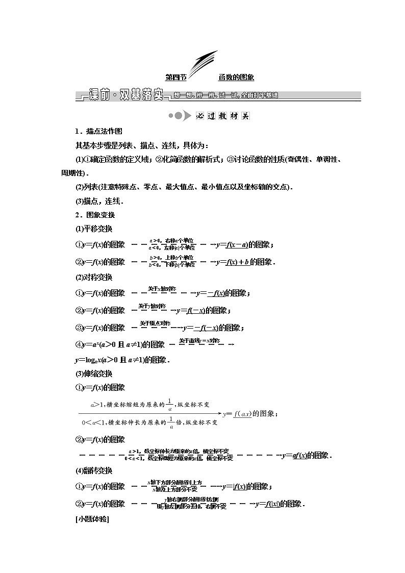 2020版一轮复习数学（文）江苏专版学案：第二章第四节函数的图象01