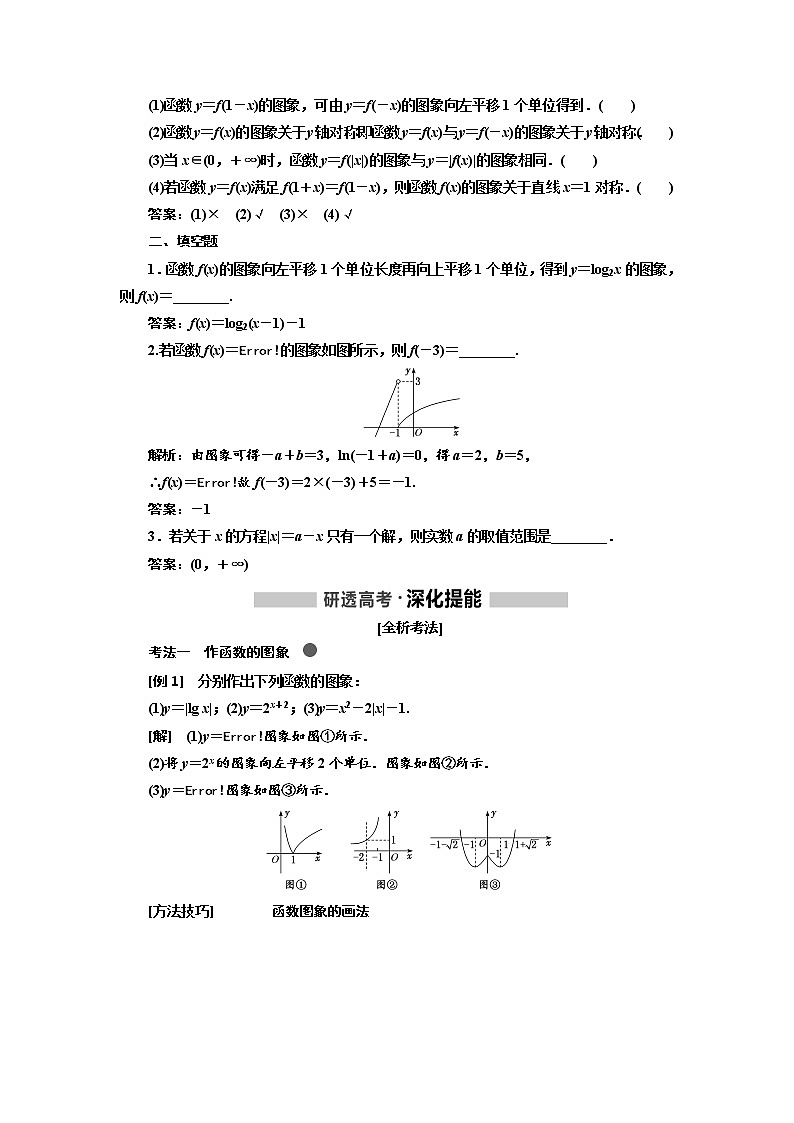 2020高考数学新创新大一轮复习新课改省份专用讲义：第二章第六节　函数的图象及其应用02