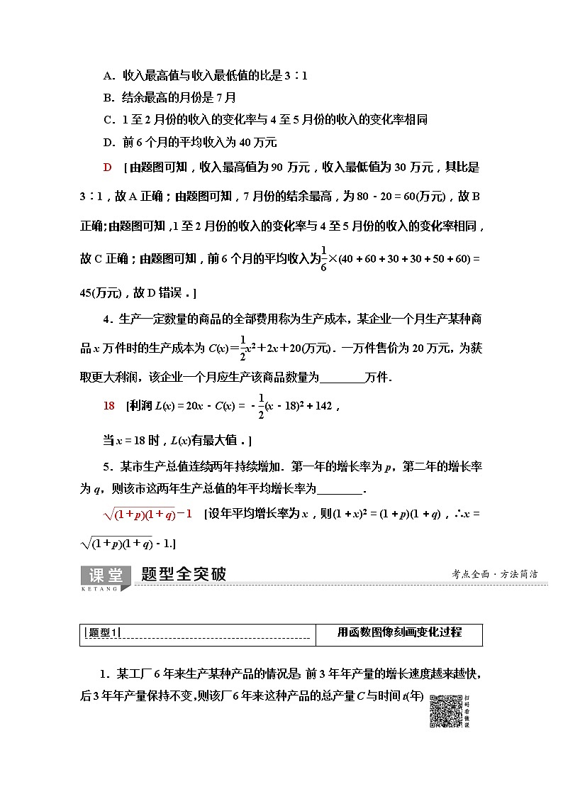 2020版新一线高考文科数学（北师大版）一轮复习教学案：第2章第9节　实际问题的函数建模03
