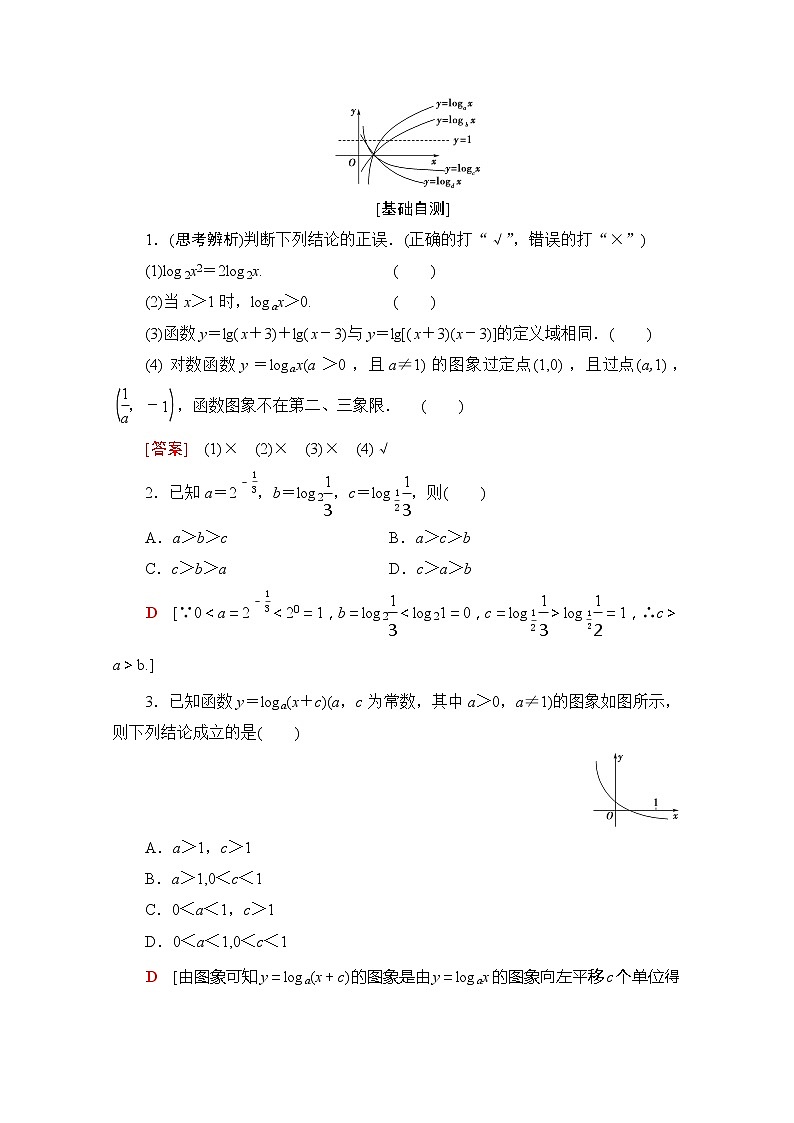 2020版新一线高考理科数学一轮复习教学案：第2章第6节　对数与对数函数03