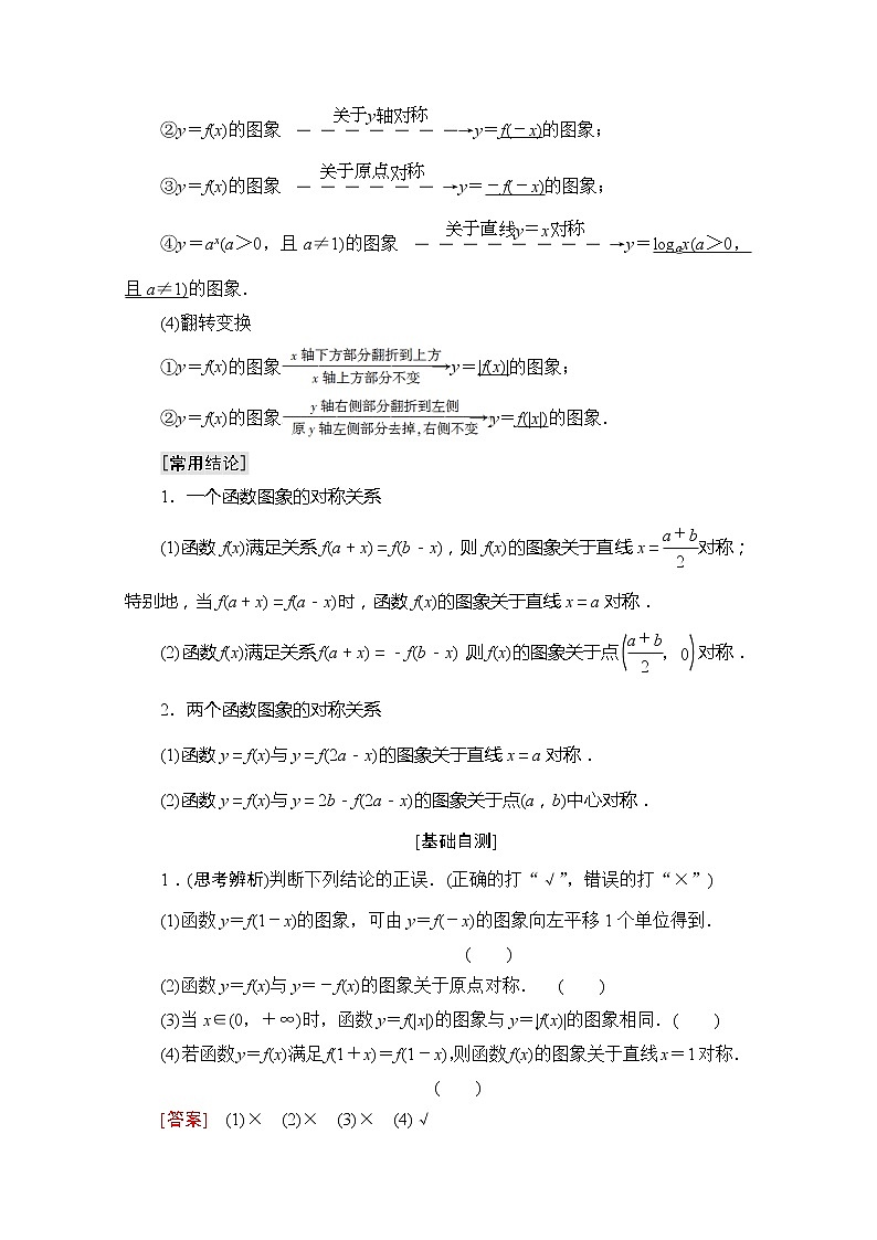 2020版新一线高考理科数学一轮复习教学案：第2章第7节　函数的图象02