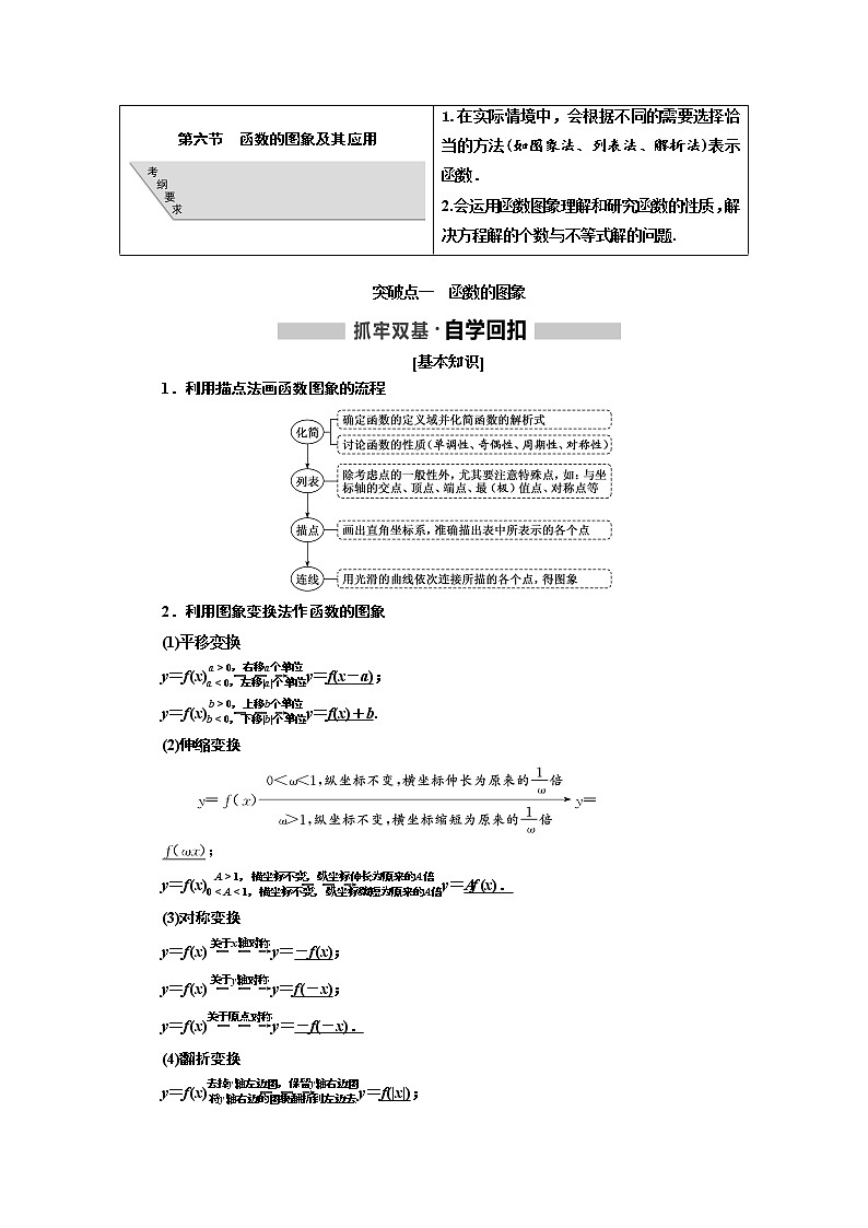 2020版高考数学（文）新设计一轮复习通用版讲义：第二章第六节　函数的图象及其应用第1页