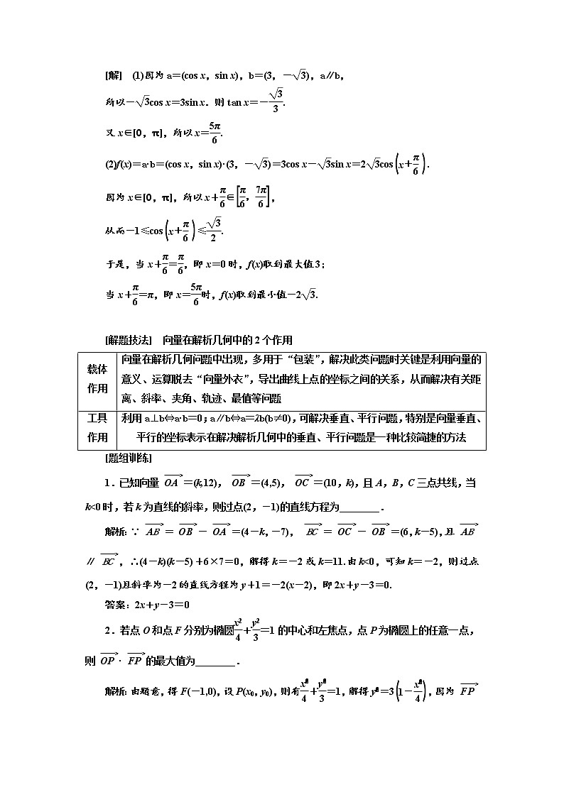 2020版高考数学（文）新设计一轮复习通用版讲义：第五章第四节平面向量的综合应用03