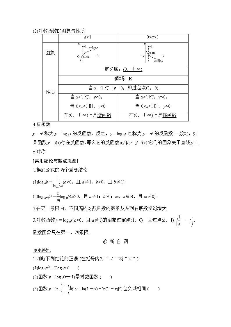 2021新高考数学（江苏专用）一轮复习学案：第二章第6节对数与对数函数02