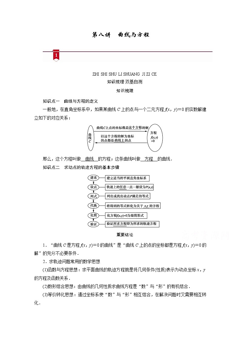 2021版新高考数学（山东专用）一轮学案：第八章第八讲　曲线与方程01