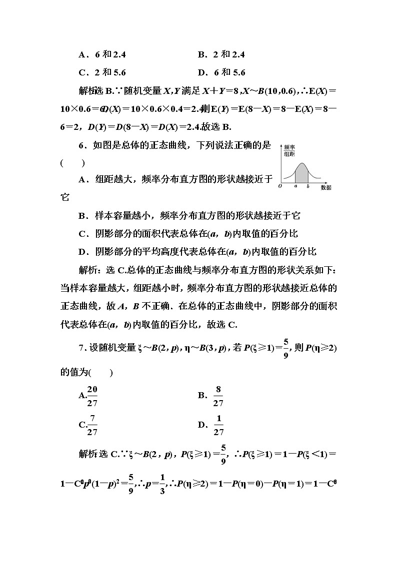 2020高考数学一轮复习检测：第10章 第8节　两点分布、超几何分布、正态分布(含解析)03