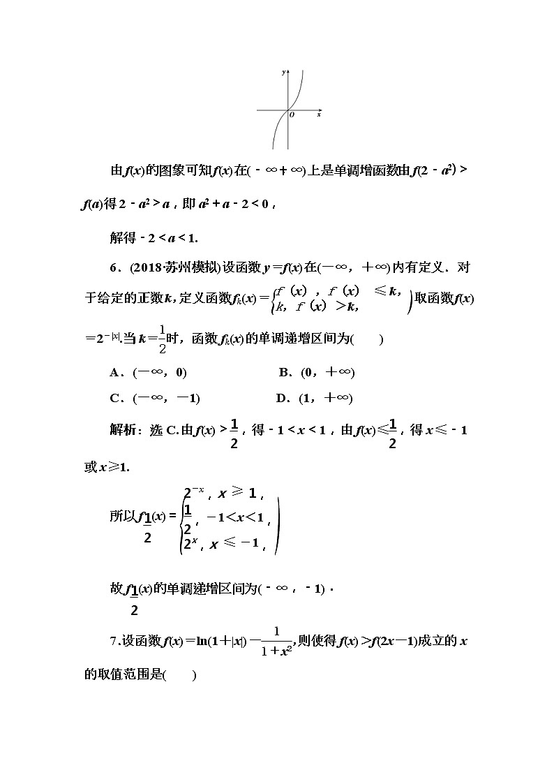 2020高考数学一轮复习检测：第1章 第4节　函数的单调性与最值(含解析)03