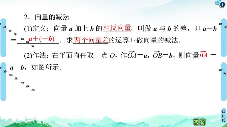 第6章 6.2　6.2.2　向量的减法运算-【新教材】人教A版（2019）高中数学必修第二册课件06