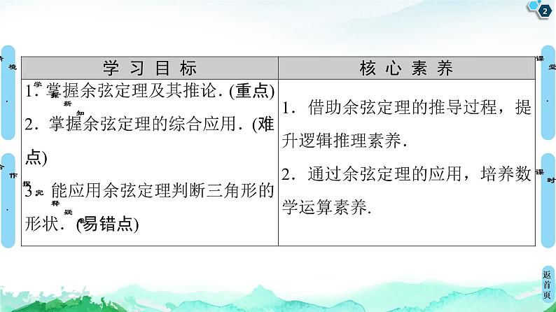 第6章 6.4　6.4.3　第1课时　余弦定理-【新教材】人教A版（2019）高中数学必修第二册课件02