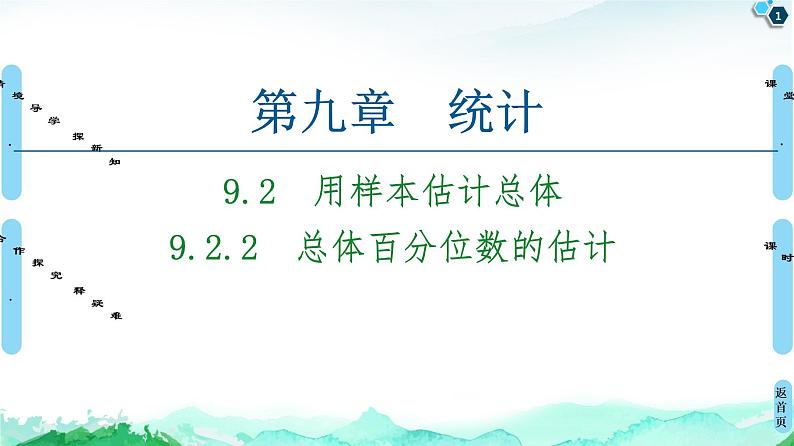 第9章 9.2　9.2.2　总体百分位数的估计-【新教材】人教A版（2019）高中数学必修第二册课件01
