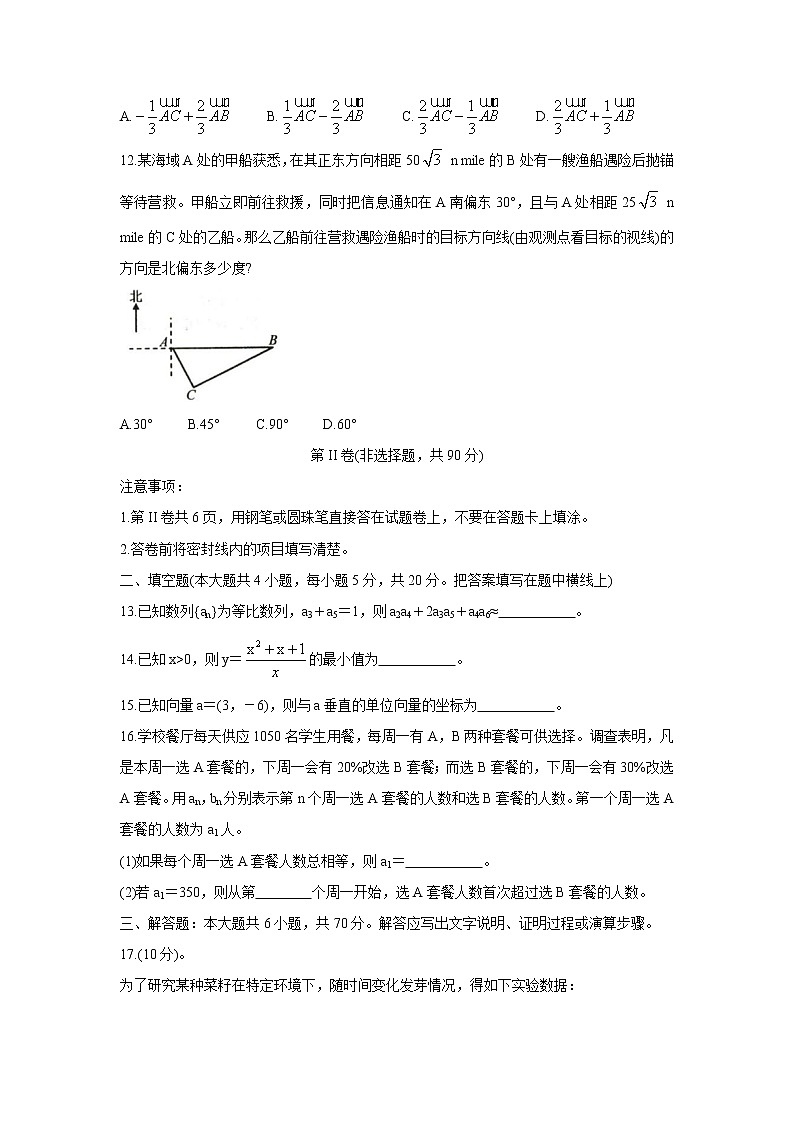 【数学】河北省唐山市2020-2021学年高二上学期9月质量检测试题第3页