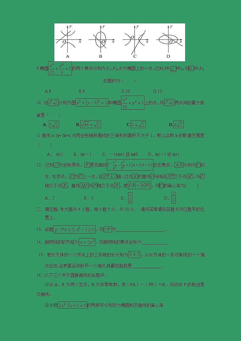 【数学】广东省梅县高级中学、大埔县虎山中学2019-2020学年高二12月联考试题02