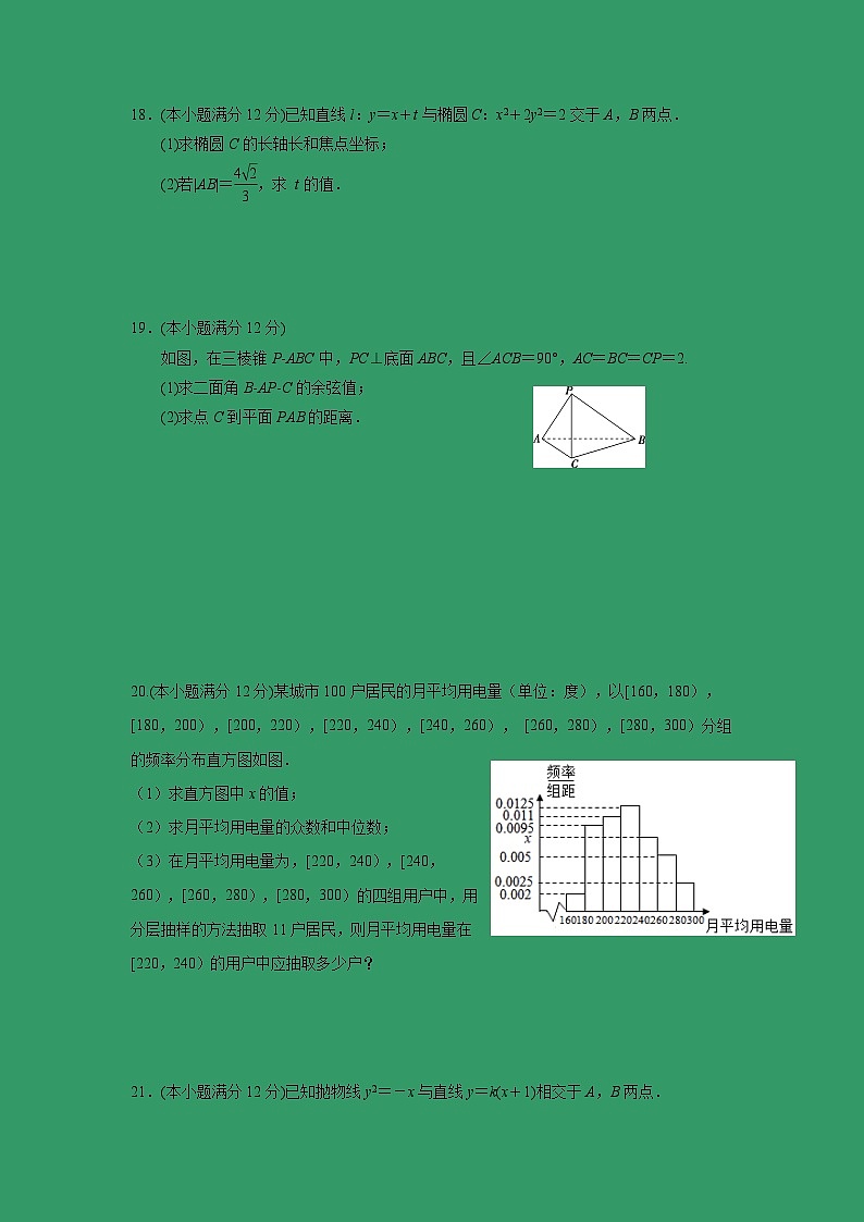 【数学】陕西省榆林市第二中学2018-2019学年高二下学期模拟（开学）考试（理）03