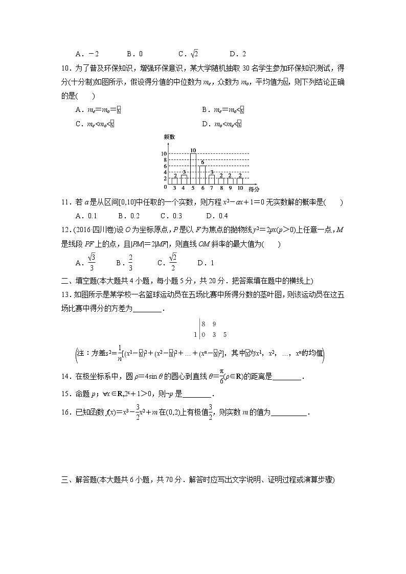 【数学】广西北流市实验中学2019-2020学年高二下学期入学检测（文）（解析版）第2页