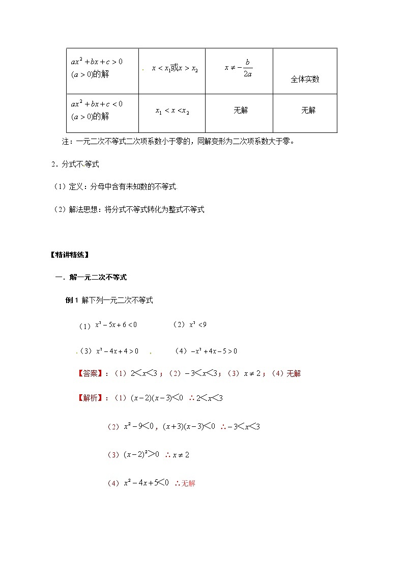03 不等式（解析版）苏教版（2019）高中数学初升高练习02