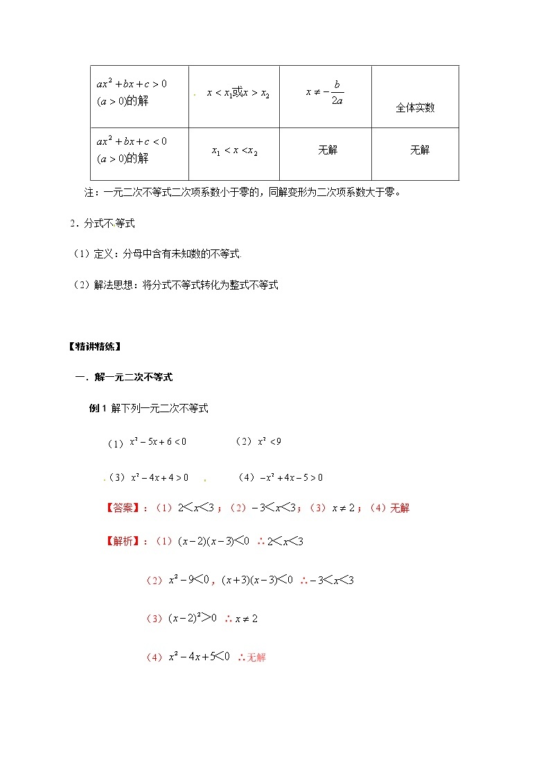 03 不等式（解析版）苏教版（2019）高中数学初升高练习02