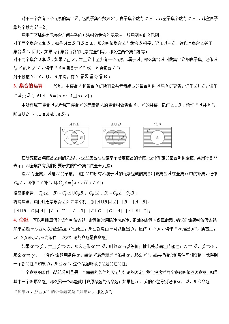 上海市2021届高考数学考点笔记大全 学案03