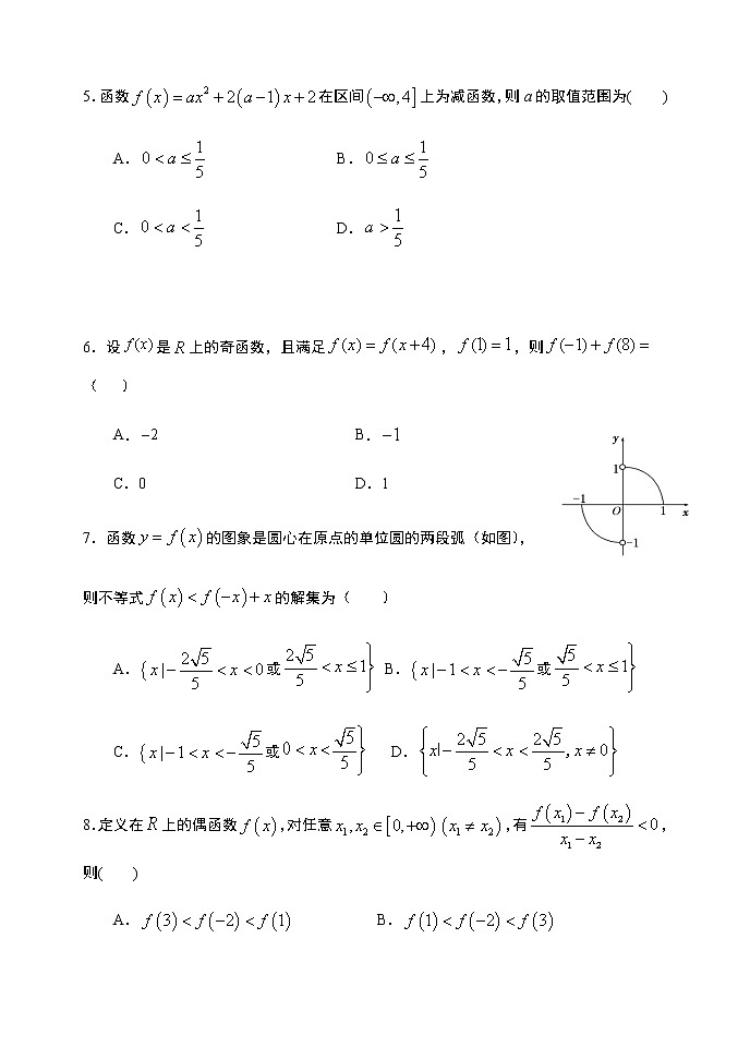 第3章 函数的概念与性质章末检测-【新教材】人教A版（2019）高中数学必修第一册限时作业02